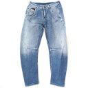 【中古】良好★DIESEL(ディーゼル) スウェット デニムパンツ サイズ23★ ブルー/ダメージ加工/ヴィンテージ感/カジュアル/12368-HA0718