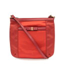 【中古】◆Salvatore Ferragamo サルヴァトーレフェラガモ ヴァラリボン ナイロンショルダーバッグ◆ red /赤/レッド/斜め掛け/レディース/鞄