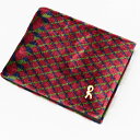 【中古】◆Roberta di Camerino ロベルタディカメリーノ 総柄 二つ折り財布◆ レッド系/パイル地/dロゴ/イタリア製/レディース/小物/ウォレット