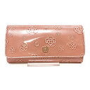 美品◆CLATHAS クレイサス 二つ折り長財布◆ pink /ピンク/カメリア/エナメル/レディース/ウォレット/服飾小物/MU1005【中古】
