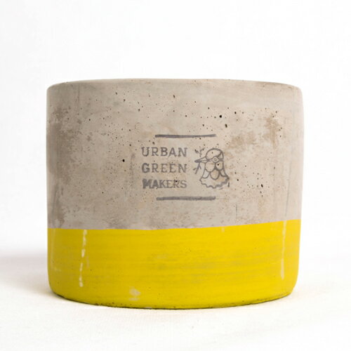 【マラソン限定3240円以上購入で送料無料】アーバングリーンメーカーズ コンクリートシリーズ　CIRCLE POT　YELLOW/BOTTOM Urban Green Makers 【鉢植え】【イエロー】【黄色】【かわいい】【インテリア】【小物入れ】【エアプランツ】【ギフト】【プレゼント】