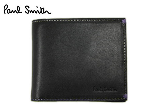 【送料無料】ポールスミス メンズ 二つ折り財布（小銭入れ付）ブラック AAXA 1033 950 B【代引き料無料・ラッピング無料】