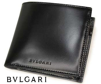 【BVLGARI】ブルガリ　財布 ブルガリ　二つ折り財布（小銭入れ付）　ブラックCLASSICO　20064【送料無料】