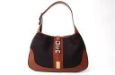 【GUCCI】グッチ ジャッキー ウエビング セミショルダーバッグ シェリー ダークブラウン×ブラック【中古】