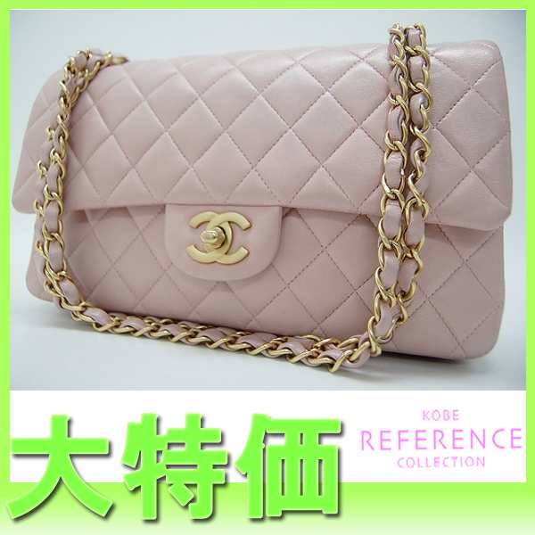 【CHANEL】シャネル ラムスキン マトラッセ25 Wチェーンショルダーバッグ ピンク マットゴールド金具 【中古】《あす楽対応》【送料無料】【KK】【マラソン1207P02】