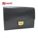 HERMES エルメス V○ セカンドバッグ ポシェットジェット クラッチバッグ ボックスカーフ/ ブラック レディース【中古】