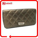 CHANEL シャネル A32481 ラウンドファスナー長財布 パリニューヨーク キルティングWステッチ 長財布(小銭入れあり) ラムスキン ブロンズ レディース【中古】