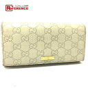 GUCCI グッチ 170426 チェーン付き二つ折り長財布 グッチシマ 長財布(小銭入れあり) シマレザー アイボリー レディース【中古】