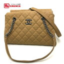 CHANEL シャネル 肩掛けチェーンショルダーバッグ マトラッセ ショルダーバッグ マットキャビアスキン ブラウン レディース【中古】