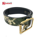 LOUIS VUITTON ルイ・ヴィトン M9646U 迷彩 カモフラ柄 村上隆コラボ モノグラムフラージュ ベルト//モノグラモフラージュ キャンバス グリーン系 メンズ 未使用【中古】