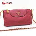 PRADA プラダ BT0779 チェーンショルダーバッグ ポシェット テスート+サフィアーノ ショルダーバッグ ナイロン/レザー IBISCO(ピンク) レディース【中古】