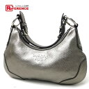 PRADA プラダ セミショルダーバッグ ショルダーバッグ レザー メタルグレー系 レディース【中古】