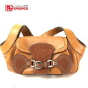 PRADA プラダ レディースバッグ ロゴ ベルトモチーフ ショルダーバッグ レザー ブラウン レディース【中古】