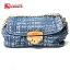 PRADA プラダ BR4659 チェーンショルダーバッグ ショルダーバッグ ツイード ブルー レディース【中古】
