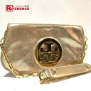 Tory Burch トリーバーチ チェーンショルダー ロゴマーク ショルダーバッグ レザー ゴールド レディース【中古】