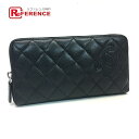 CHANEL シャネル A80213 ココマーク ラウンドファスナー長財布 シンプリー CC マトラッセ 長財布(小銭入れあり) キャビアスキン ブラック レディース【中古】