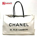 CHANEL シャネル A46882 エッセンシャル トートバッグ レザー ホワイト×ブラック レディース【中古】