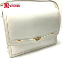 GUCCI グッチ 406・001・2010 オールドグッチ 肩掛け フラップ ショルダーバッグ レザー レディース ホワイト 【中古】