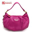 PRADA プラダ BR4111 ハンドバッグ ワンショルダー ロゴ ショルダーバッグ カーフ FUXIA(ピンク系) レディース【中古】