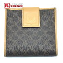 CELINE セリーヌ ファッション小物 財布 マカダム スナップボタン 二つ折り財布(小銭入れあり) PVC×レザー ブラウン系 レディース【中古】