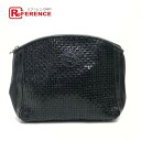 FENDI フェンディ ポーチ メンズ レディース クラッチバッグ レザー ブラック ユニセックス【中古】