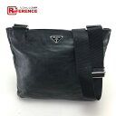PRADA プラダ オールレザー メンズ レディース ショルダーバッグ レザー ブラック レディース【中古】