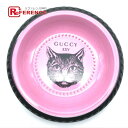 GUCCI グッチ 561705 XXV Guccy ミスティックキャット プリント アッシュトレイ 灰皿ピンクポーセリン ピンク×ブラック ユニセックス 未使用【中古】