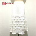CHANEL シャネル P60743K46373 CCココロゴボタン 19C 編込み刺繍 アパレル ボトムス フレア ロングスカート コットン レディース ホワイト 未使用 【中古】