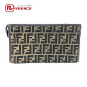 FENDI フェンディ FFロゴ ズッカ柄 ヴィンテージ セカンドバッグ キャンバス ユニセックス ブラウン×ブラック 【中古】