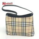 BURBERRY バーバリー ノバチェック メンズ レディース 肩掛け ショルダーバッグ PVC / レザー ユニセックス ベージュ 【中古】カバン 鞄