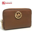 Michael Kors マイケルコース 35F8GFTZ6 財布 ロゴ カードケース コインケース レザー レディース ブラウン×ゴールド金具 【中古】