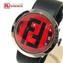 FENDI フェンディ 8010G FFロゴ ブースラ ドーム型 クオーツ 腕時計 SS /ラバーベルト ユニセックス シルバー シルバー×ブラック 【中古】
