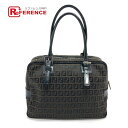 FENDI フェンディ FF柄 ズッキーノ ズッカ柄 肩掛け 鞄 ハンドバッグ レザー/キャンバス レディース ブラウン 【中古】