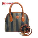 FENDI フェンディ ペカン アルマ型 2WAY ショルダーバッグ 肩掛け ハンドバッグ レザー/PVC レディース ブラウン×ブラック 【中古】