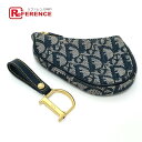 Dior ディオール トロッター D金具 コインケース レザー/キャンバス レディース ネイビー 【中古】