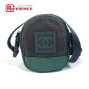 CHANEL シャネル スポーツライン CC ロゴ 斜め掛け ポーチ ポシェット ショルダーバッグ キャンバス ユニセックス グリーン/ブラック 【中古】