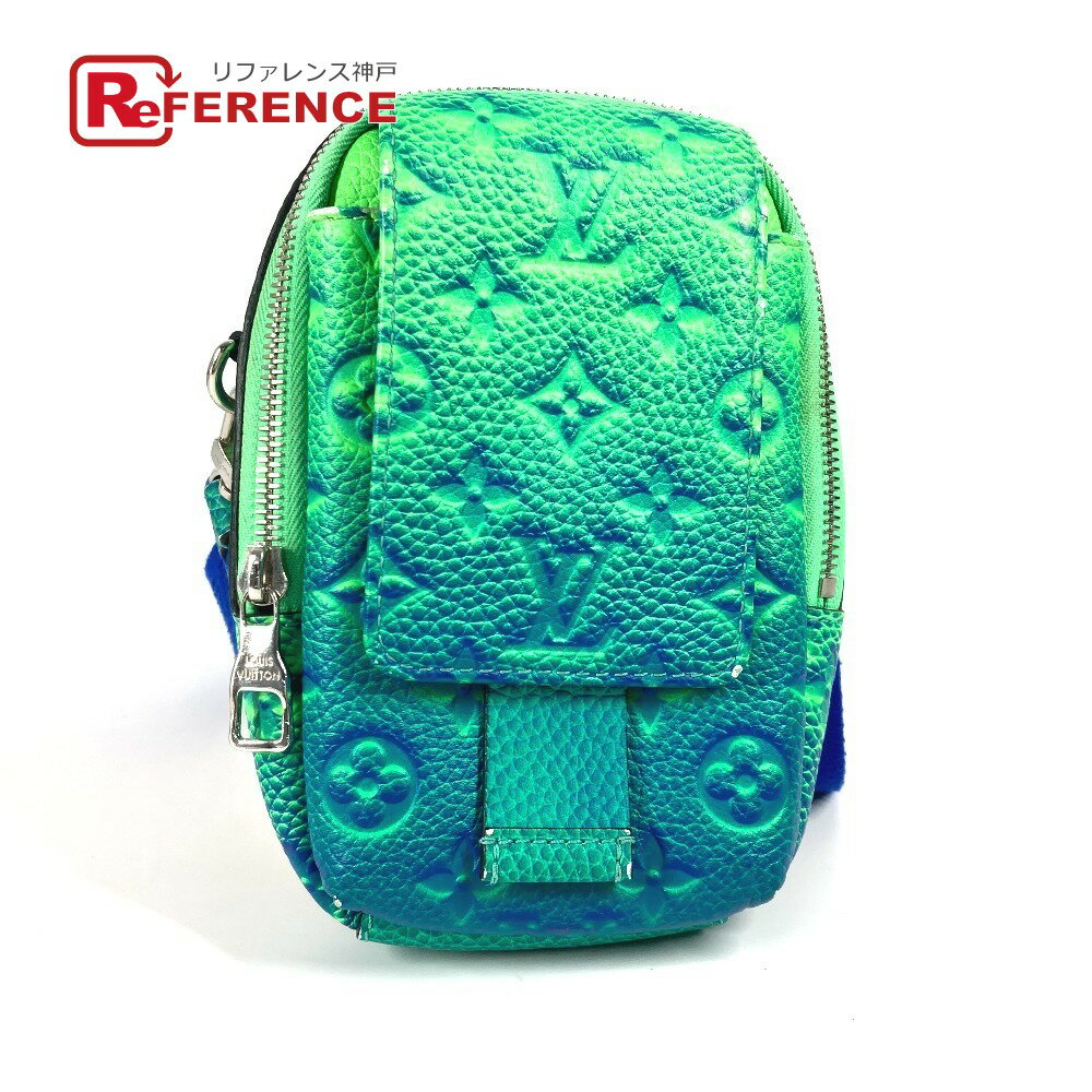 LOUIS VUITTON ルイヴィトン M81223 トリヨン・イリュージョン ダブル・フォンポーチ カバン 斜め掛け ポシェット ショルダーバッグ トリヨンレザー ユニセックス グリーン 【中古】