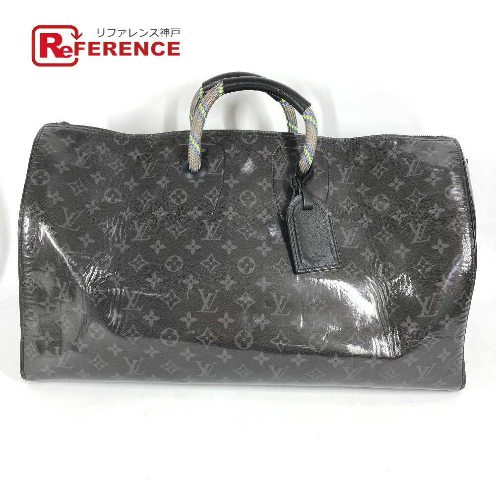 LOUIS VUITTON ルイヴィトン M43901 モノグラム エクリプス グレーズ 伊勢丹限定 キーポル・バンドリエール 50 2WAYバッグ カバン 旅行バッグ ショルダーバッグ トラベルバッグ ボストンバッグ ユニセックス ブラック 【中古】