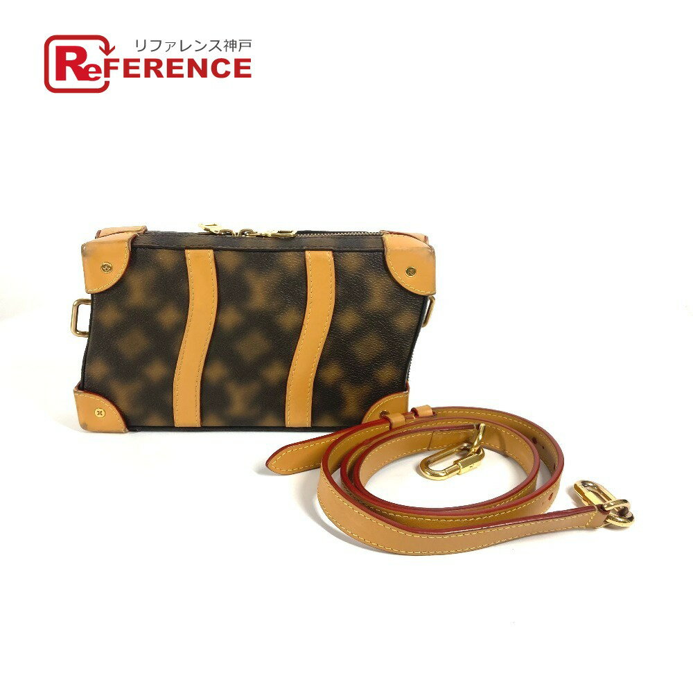 LOUIS VUITTON ルイヴィトン M81580 ディス イズ ノット モノグラム ソフトトランク 2WAYバッグ カバン ポーチ クラッチバッグ ショルダーバッグ PVC/レザー ユニセックス ブラウン 【中古】