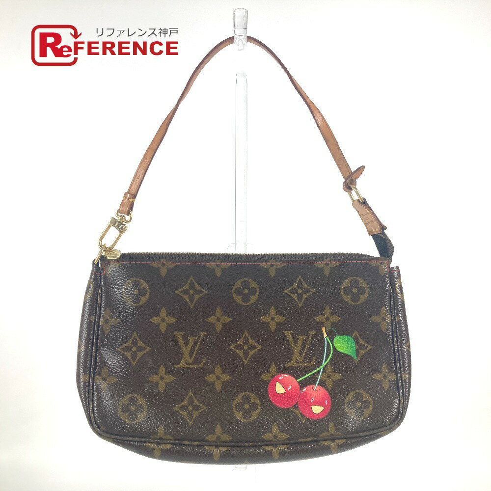 LOUIS VUITTON ルイヴィトン M95008 モノグラムチェリー 村上隆 ポシェットアクセソワール カバン ハンド ポーチ バッグ アクセサリーポーチ モノグラムチェリーキャンバス レディース ブラウン 【中古】