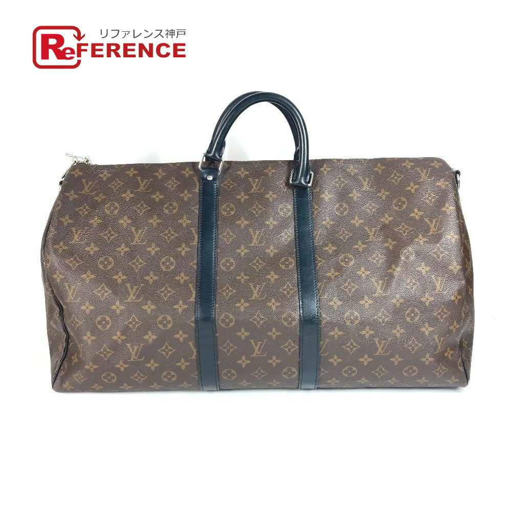 LOUIS VUITTON ルイヴィトン M56714 モノグラムマカサー キーポルバンドリエール55 カバン 旅行バッグ トラベルバッグ 2WAYバッグ ショルダーバッグ ボストンバッグ モノグラムマカサーキャンバス ユニセックス ブラウン 【中古】