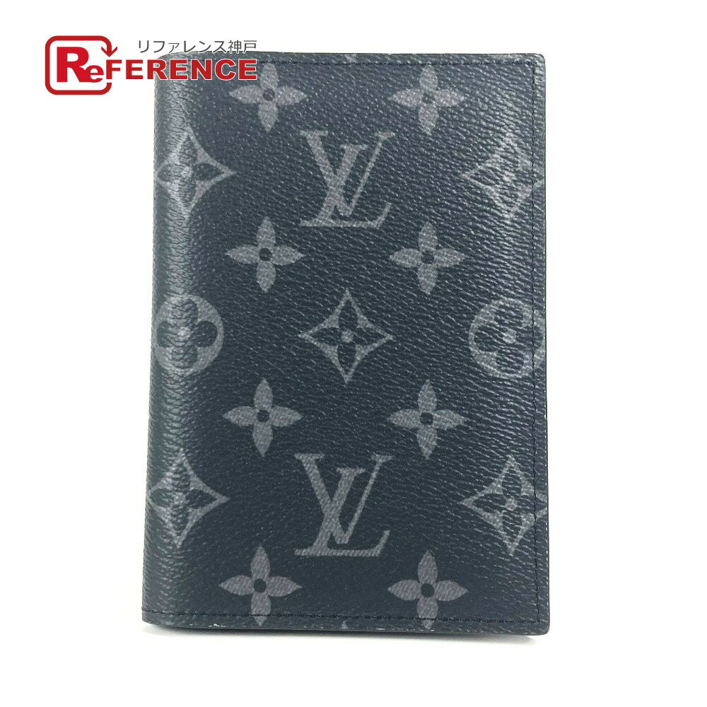 LOUIS VUITTON ルイヴィトン M64501 モノグラムエクリプス パスポートカバー クーヴェルテュール・パスポール NM パスポートケース モノグラムエクリプスキャンバス ユニセックス ブラック 未使用 【中古】