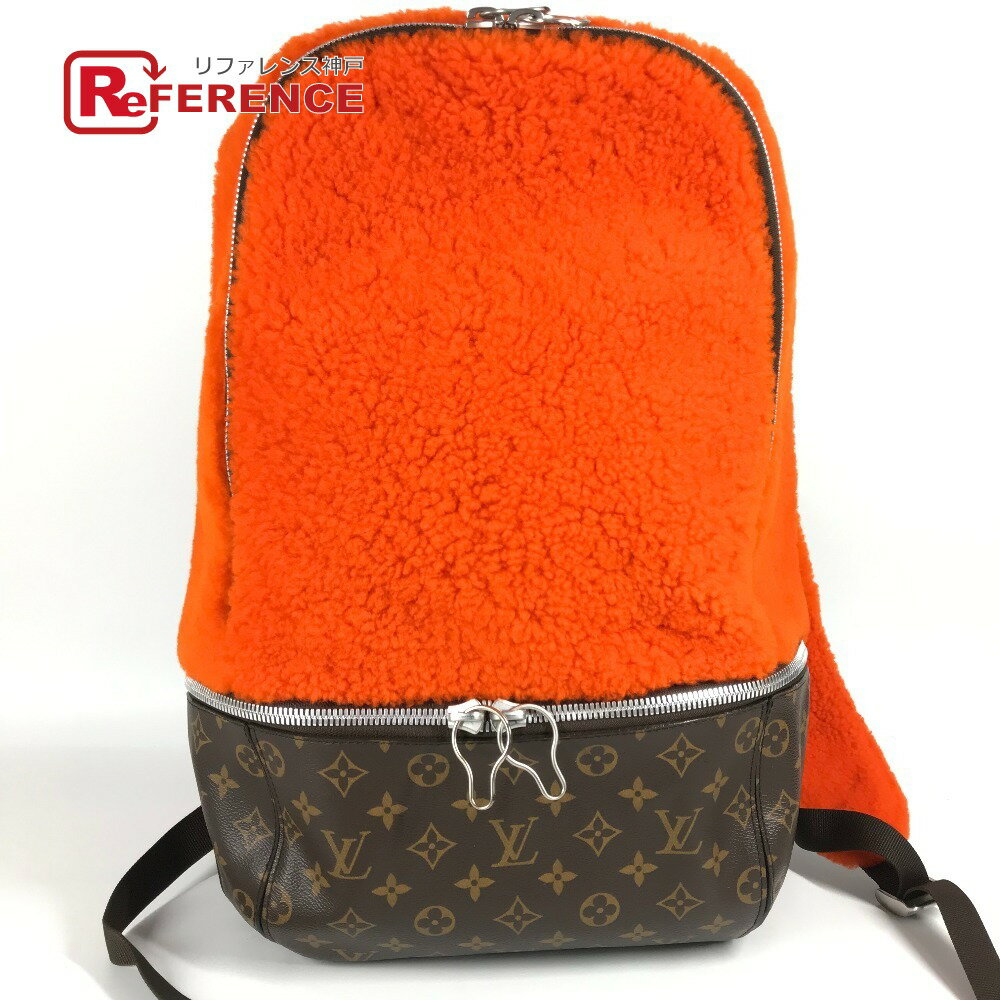 LOUIS VUITTON ルイヴィトン M40277 モノグラム マークニューソンコラボ セレブレイティング バックパック カバン リュックサック ファー /モノグラムキャンバス ユニセックス オレンジ 【中古】