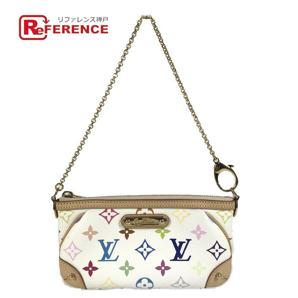 LOUIS VUITTON ルイヴィトン M60096 モノグラムマルチカラー ポシェット ミラ MM ポシェットミラMM カバン チェーン アクセサリーポーチ ハンドバッグ ショルダーバッグ モノグラムマルチカラーキャンバス ユニセックス ブロン ホワイト 未使用 【中古】