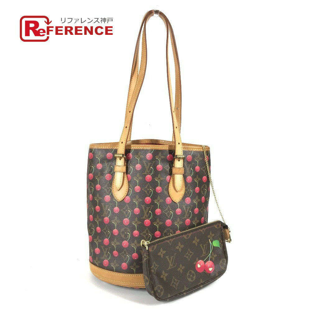 LOUIS VUITTON ルイヴィトン M95012 モノグラムチェリー 村上隆 バケットPM バケット PM ポーチ付き カバン 肩掛け トートバッグ バケツ ショルダーバッグ モノグラムキャンバス ユニセックス レッド 【中古】