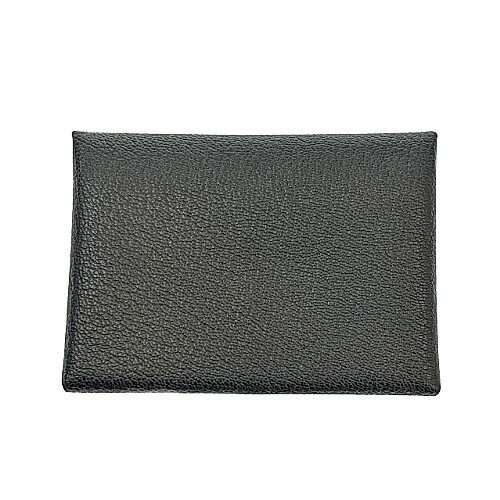 【ポイント5倍】9/15〜17限定！ HERMES　エルメス　カルヴィ デュオ　W刻　2024年製　シェブルミゾル　グレー　ブラック　カードケース　ユニセックス