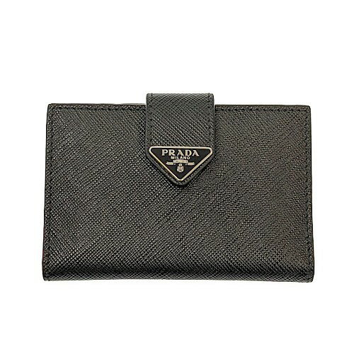 【ポイント5倍】9/15〜17限定！ PRADA　プラダ　二つ折り　カードケース　2MC101　サフィアーノ　レザー　ブラック　ユニセックス