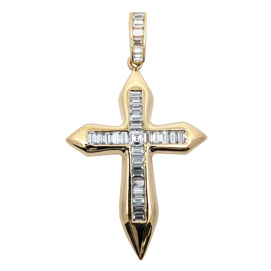 【ポイント5倍】9/15〜17限定！ K18　ダイヤモンドクロスペンダント　ダイヤモンド　2.22ct　アクセサリー　ジュエリー　JW　宝飾品　レディース　ノーブランドジュエリー　十字架　モチーフ　モチーフペンダント