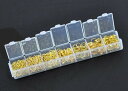 〒業務パック【アクセサリー金具】ゴールド丸カン(7種)リング クリエーター用スペシャルセット☆ゴールドカラー(専用プラケース付)/合計約1700個入