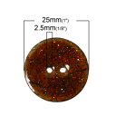1個ココナッツボタン（エナメルブラウン）ナチュラル素材ココナツボタン木の実ボタンソーイングハンドメイドアクセサリーに手芸材料25mm